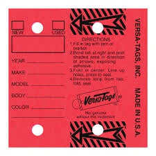 KEY TAGS Self Laminating Red