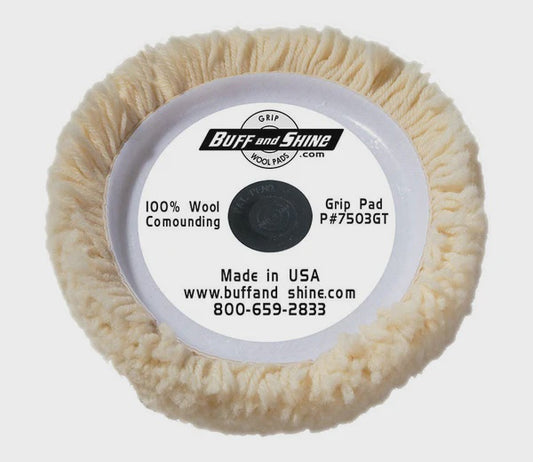 Buff & Shine White Wool Rotary Pad 7"