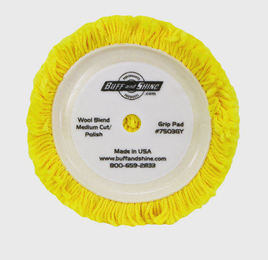 Yellow wool Rotary pad 7"