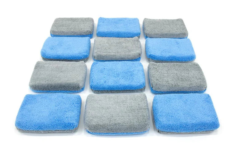 Autofiber Thin [Saver Applicator Terry] Microfiber Coating Applicator Sponge with Plastic Barrier - 12 pack