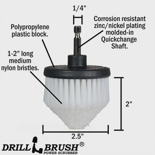 Drillbrush Cone Shaped 1/4" Quck Change Corner Soft White