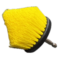 Drillbrush Cone Shaped 1/4" Quick Change Corner brush, Yellow Medium