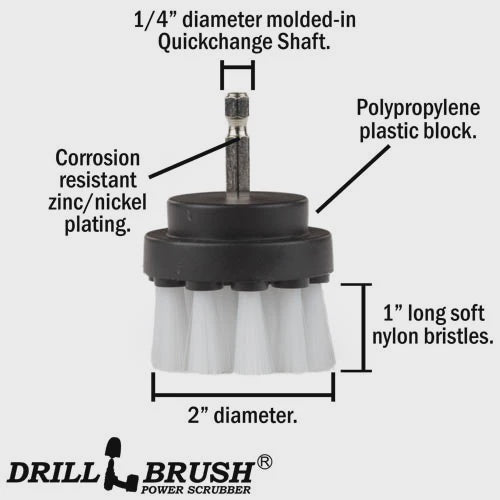 Drillbrush 2 in 1/4" Quick Change Long Detail Soft White