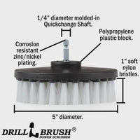 Drillbrush 5 in 1/4" Quick Change Flat Soft White
