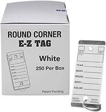KEY TAGS Self Laminating WHITE