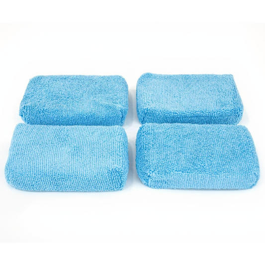 Autofiber Block Sponge- Thin Microfiber Applicator Pad- 4 Pack