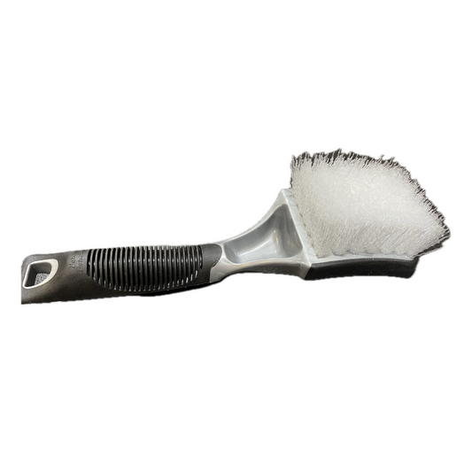 White Wall Brush w/ White Nylon Bristles and Soft Grip