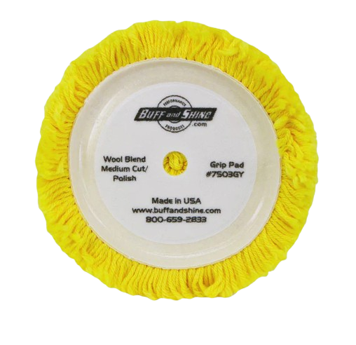 Yellow wool Rotary pad 7"